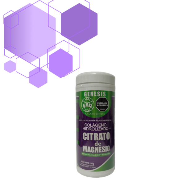 Colágeno hidrolizado + Citrato de magnesio (batido 800grs)